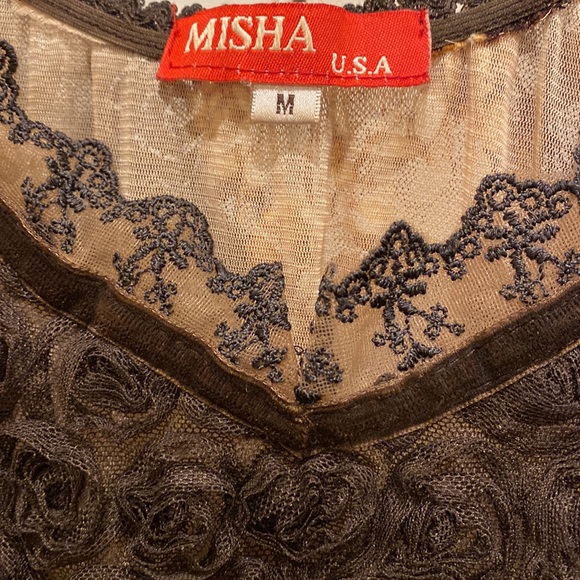 Misha floral print top with lace and velvet accents - Picture 3 of 6
